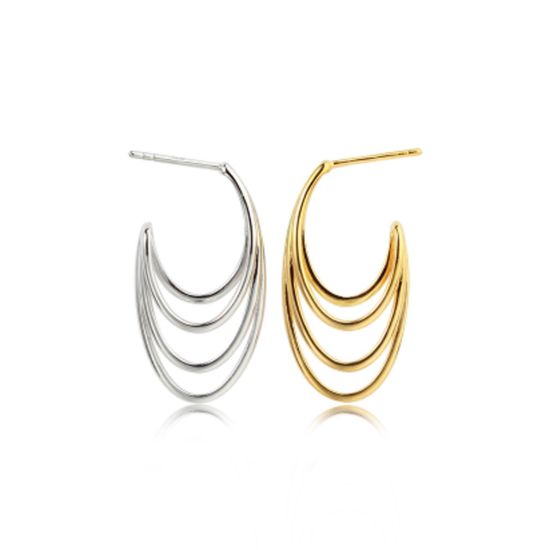 Wholesale Gold over Sterling Silver Layered Hoop Earrings