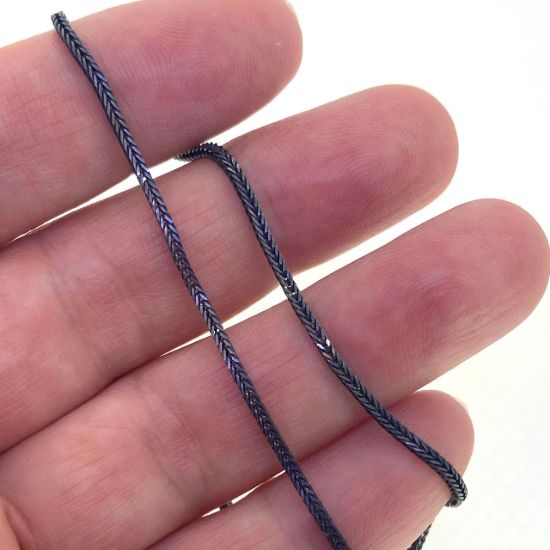 Wholesale Black Oxidized Sterling Silver Bulk Chain - 1.2mm Fox Tail Chain (Sold per foot)