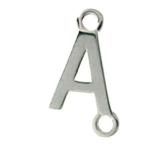 Wholesale Smooth Sterling Silver Letter Connectors, A-Z Letter 5*7mm (1 piece)