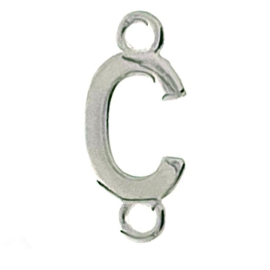 Wholesale Smooth Sterling Silver Letter Connectors, A-Z Letter 5*7mm (1 piece)