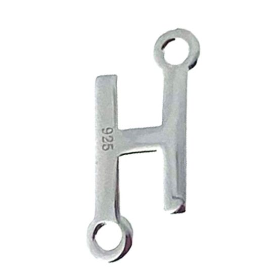 Wholesale Smooth Sterling Silver Letter Connectors, A-Z Letter 5*7mm (1 piece)