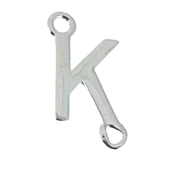 Wholesale Smooth Sterling Silver Letter Connectors, A-Z Letter 5*7mm (1 piece)