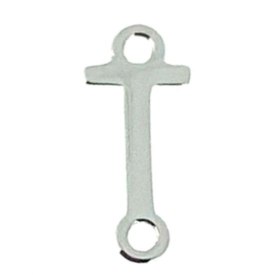Wholesale Smooth Sterling Silver Letter Connectors, A-Z Letter 5*7mm (1 piece)