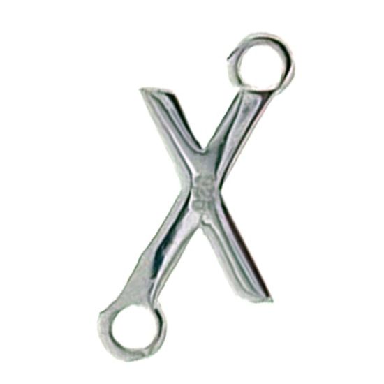 Wholesale Smooth Sterling Silver Letter Connectors, A-Z Letter 5*7mm (1 piece)