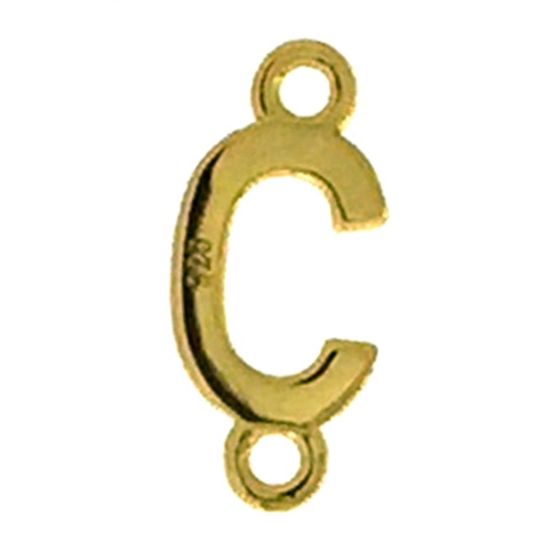 Wholesale Gold over Sterling Silver Smooth Letter Connectors, A-Z Letter 5*7mm (1 piece)