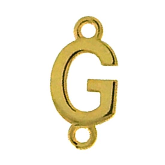 Wholesale Gold over Sterling Silver Smooth Letter Connectors, A-Z Letter 5*7mm (1 piece)