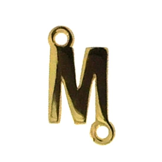 Wholesale Gold over Sterling Silver Smooth Letter Connectors, A-Z Letter 5*7mm (1 piece)