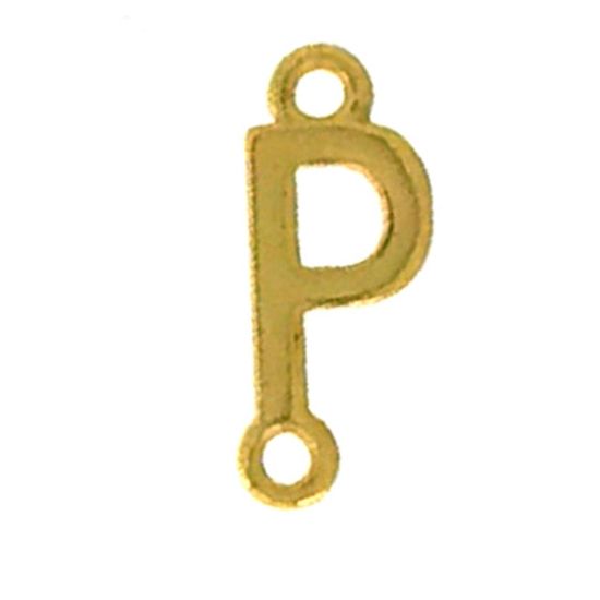 Wholesale Gold over Sterling Silver Smooth Letter Connectors, A-Z Letter 5*7mm (1 piece)