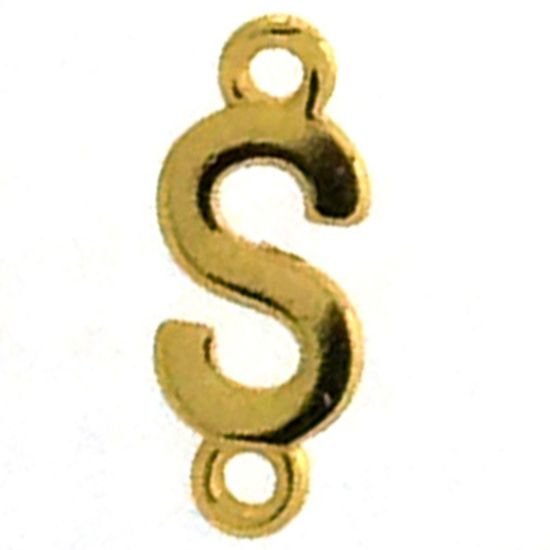 Wholesale Gold over Sterling Silver Smooth Letter Connectors, A-Z Letter 5*7mm (1 piece)