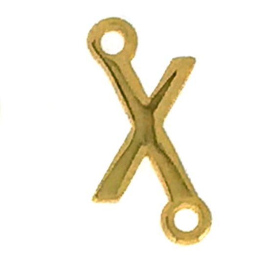Wholesale Gold over Sterling Silver Smooth Letter Connectors, A-Z Letter 5*7mm (1 piece)