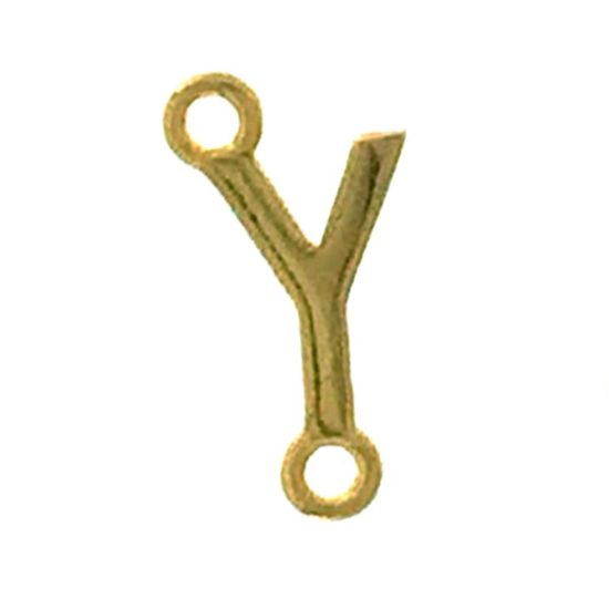 Wholesale Gold over Sterling Silver Smooth Letter Connectors, A-Z Letter 5*7mm (1 piece)