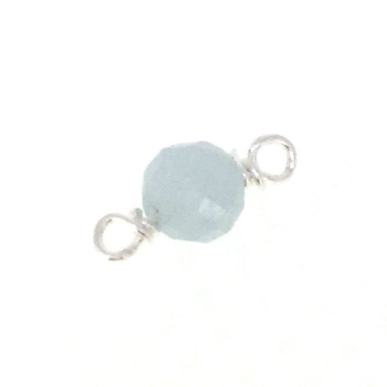 Wholesale Sterling Silver Natural Gemstone Birthstone Connector-4mm Single Bead