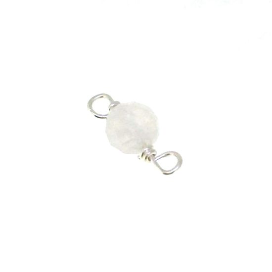Wholesale Sterling Silver Natural Gemstone Birthstone Connector-4mm Single Bead