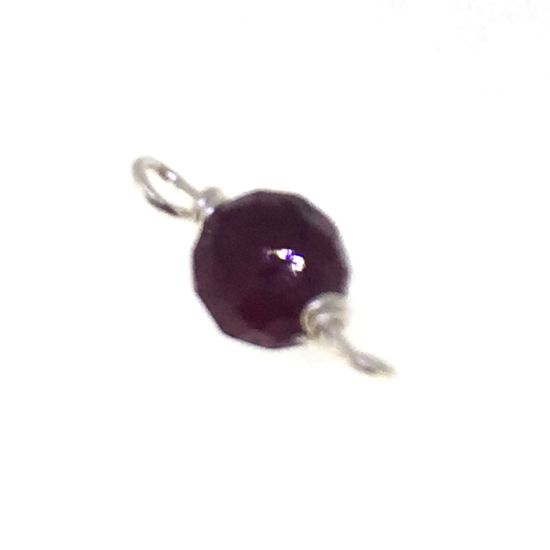 Wholesale Sterling Silver Natural Gemstone Birthstone Connector-4mm Single Bead