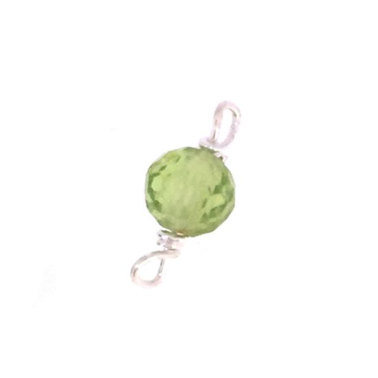 Wholesale Sterling Silver Natural Gemstone Birthstone Connector-4mm Single Bead