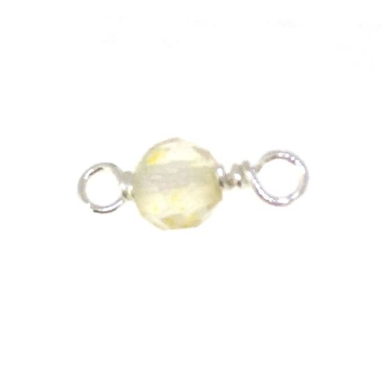 Wholesale Sterling Silver Natural Gemstone Birthstone Connector-4mm Single Bead