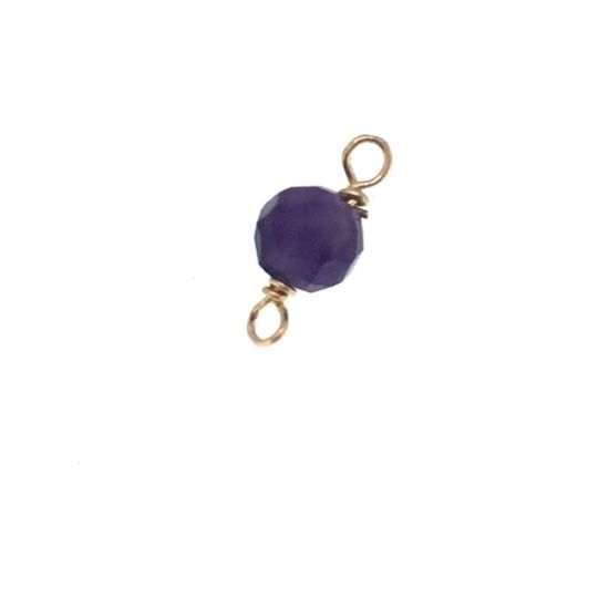 Wholesale 1/20 14k Gold Filled Natural Gemstone Birthstone Connector-4mm Single Bead
