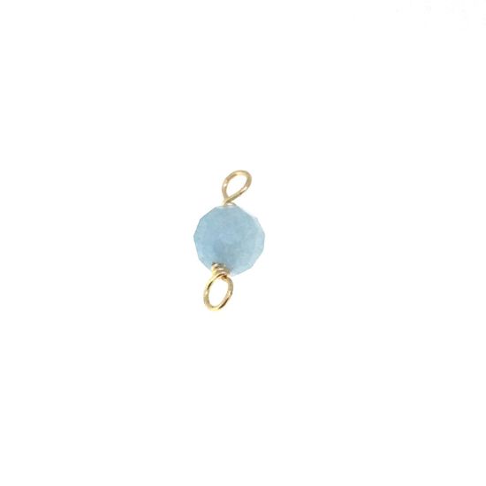 Wholesale 1/20 14k Gold Filled Natural Gemstone Birthstone Connector-4mm Single Bead