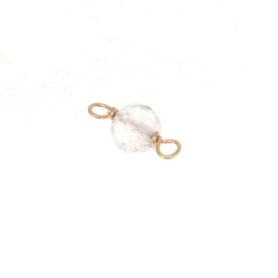 Wholesale 1/20 14k Gold Filled Natural Gemstone Birthstone Connector-4mm Single Bead