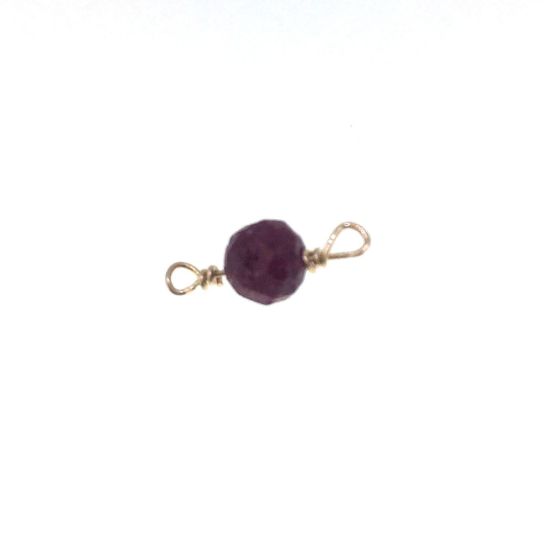 Wholesale 1/20 14k Gold Filled Natural Gemstone Birthstone Connector-4mm Single Bead