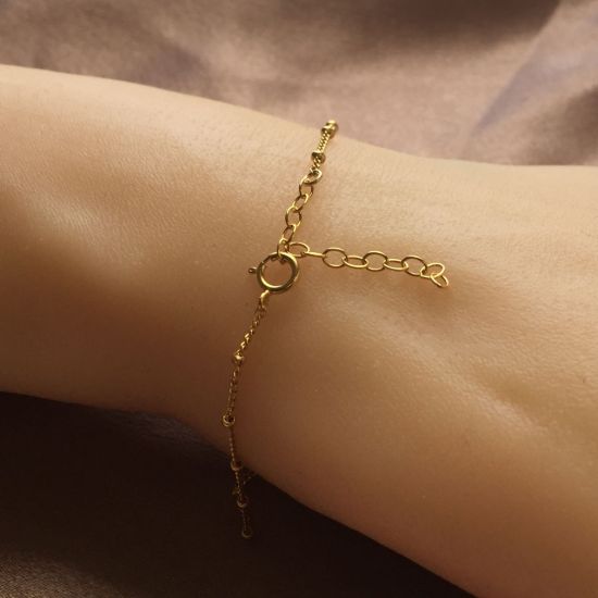 Wholesale 1/20 Gold Filled Finished Adjustable Chain Bracelet and Anklet- Beaded Satellite Chain