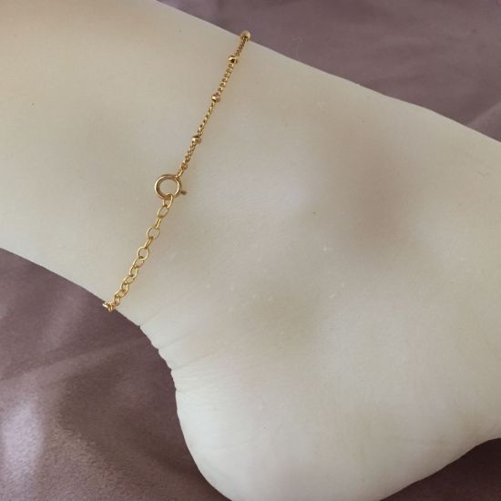 Wholesale 1/20 Gold Filled Finished Adjustable Chain Bracelet and Anklet- Beaded Satellite Chain