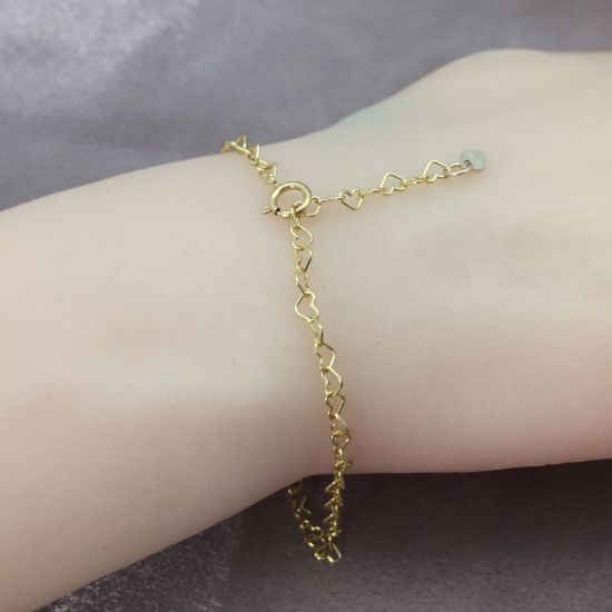 Wholesale 1/20 Gold Filled Finished Adjustable Chain Bracelet and Anklet- Heart Chain with Heart