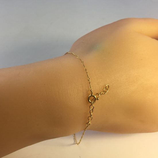 Wholesale Gold over Sterling Silver Finished Adjustable Chain Bracelet and Anklet  -  Fancy Twisted Link Chain