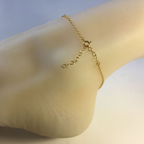 Wholesale Gold over Sterling Silver Finished Adjustable Chain Bracelet and Anklet  -  2mm Rolo Chain