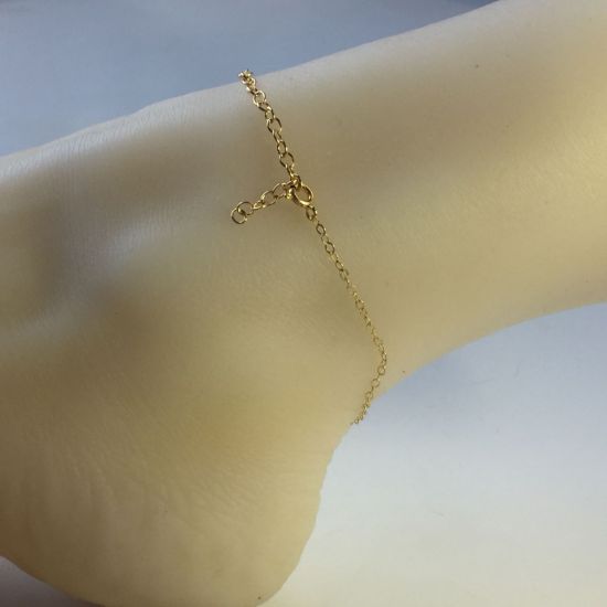 Wholesale Gold over Sterling Silver Finished Adjustable Chain Bracelet and Anklet  - 2x2.5mm Flat Cable Chain