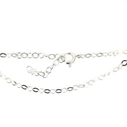 Wholesale Sterling Silver Basic Adjustable Chain Anklet and Bracelet- 3.5mm Round Flat Cable Chain with Heart