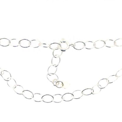 Wholesale Sterling Silver Basic Adjustable Chain Anklet and Bracelet- 4mm Oval Cable Chain with Heart