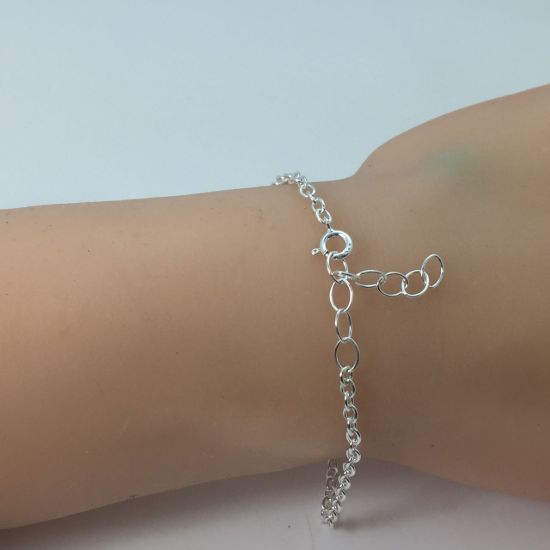 Wholesale Sterling Silver Basic Adjustable Chain Anklet and Bracelet- 3.7mm Oval Cable Chain