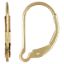 Wholesale 14K Solid Yellow Gold Plain Leverback Interchangeable Earwires (1 pair) 