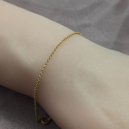 Wholesale Gold over Sterling Silver Finished Adjustable Chain Bracelet and Anklet  - 1.3mm Rolo Chain