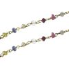 Wholesale Gold over Sterling Silver multi stone Rosary Chain By the Foot