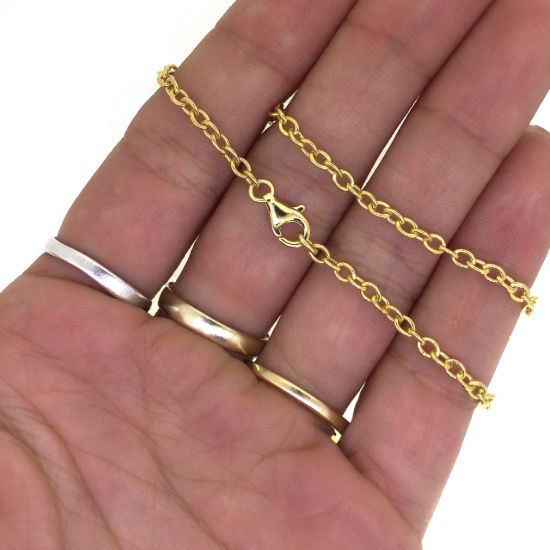 Wholesale Gold over Sterling Silver- Strong Oval Cable Chain