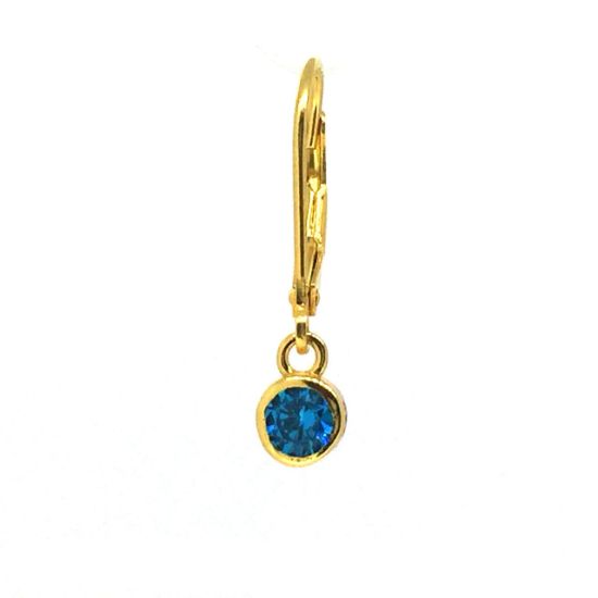 Wholesale Gold Over Sterling Silver Fancy Bezel Birthstone Earrings