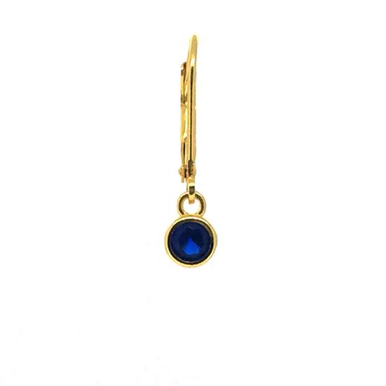 Wholesale Gold Over Sterling Silver Fancy Bezel Birthstone Earrings