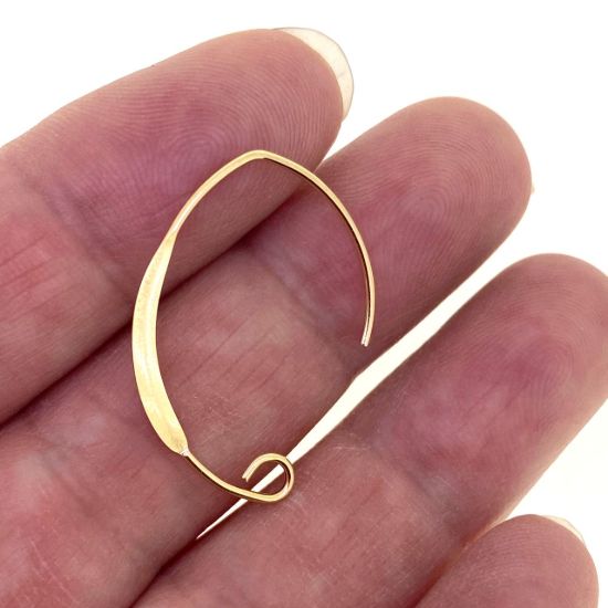 Wholesale 1/20 14K Gold Filled Small Marquise Flattened Earwire-25mm (sold per pair) 