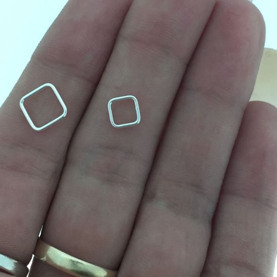 Wholesale Sterling Silver Plain Square Charms - 6mm or 8mm (sold per piece)