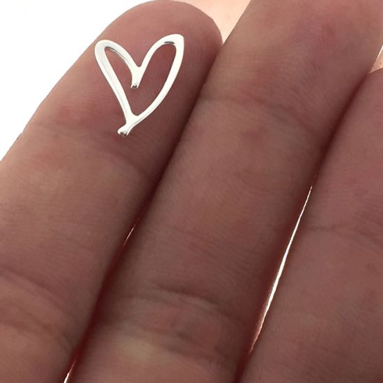 wholesale sterling silver permanent jewelry making heart charm connector