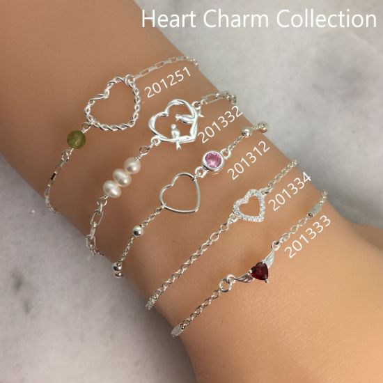 wholesale sterling silver permanent jewelry making heart charm connector