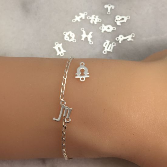 sterling silver permanent jewelry connectors-zodiac connector