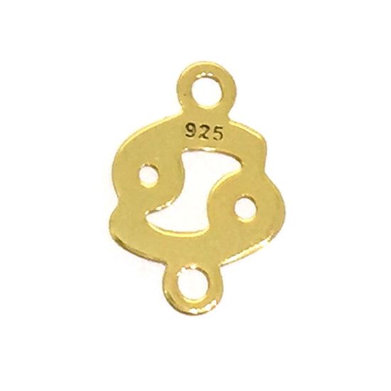 Wholesale Gold over Sterling Silver Horoscope Connectors, Zodiac Connectors 7-8mm(1 pc) 