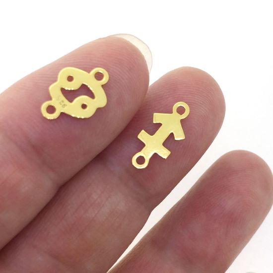gold over sterling silver zodiac connectors