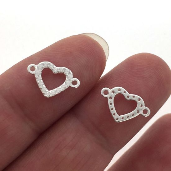 sterling silver permanent jewelry connectors-heart connector