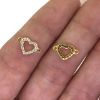 Gold Over Sterling Silver Heart Charm with CZ stones 8*7mm