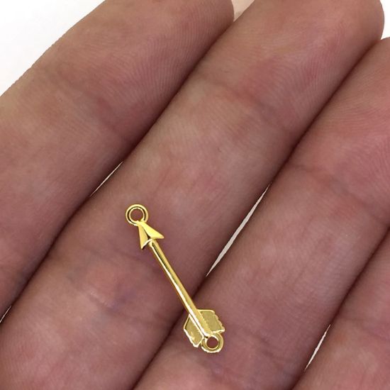 Gold over Sterling Silver arrowhead connector 15mm (sold per piece)
