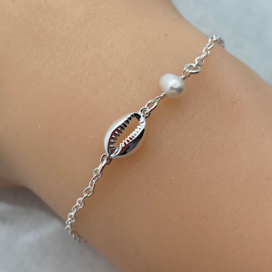 Wholesale Sterling Silver Small Cowrie Shell Connector Pendant (1 pc) 